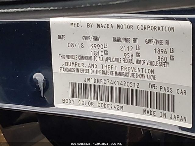 JM1DKFC74K1420512 Mazda Cx-3 Touring