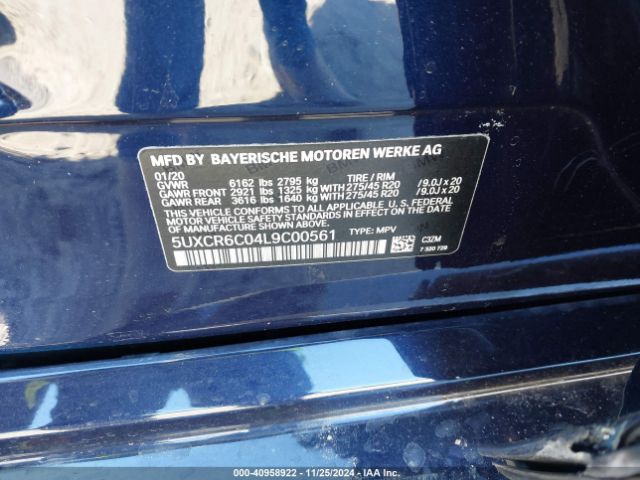5UXCR6C04L9C00561 BMW X5 Xdrive40i