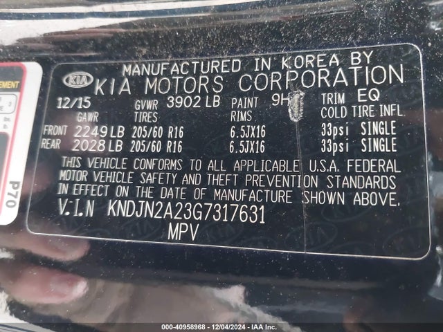 KIA Soul 2016 KNDJN2A23G7317631 Image 9