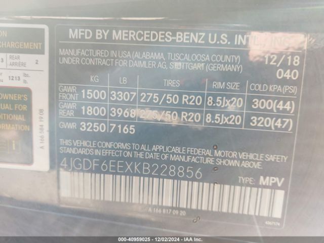 4JGDF6EEXKB228856 Mercedes-Benz Gls 450 4matic