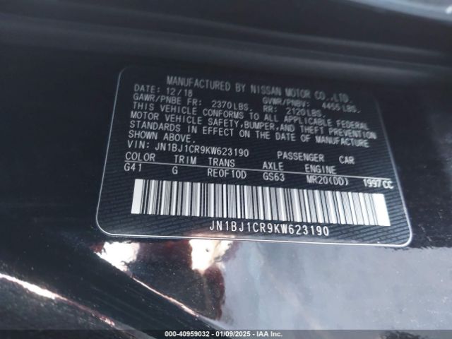 JN1BJ1CR9KW623190 Nissan Rogue Sport Sv