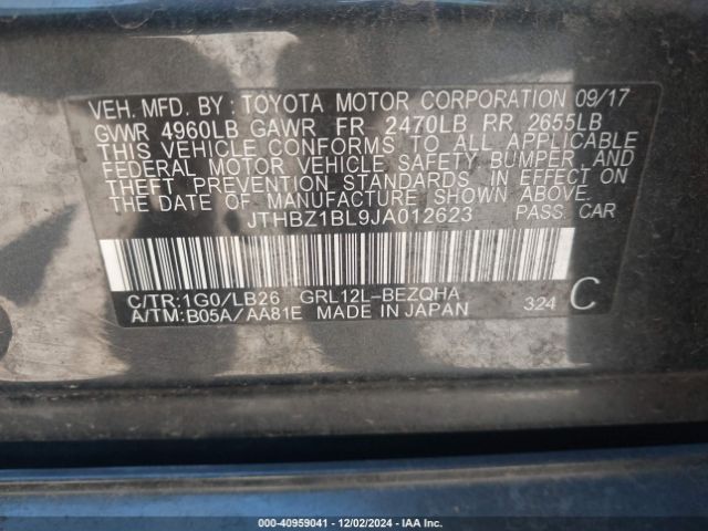 JTHBZ1BL9JA012623 Lexus Gs 350 Base/350 F Sport