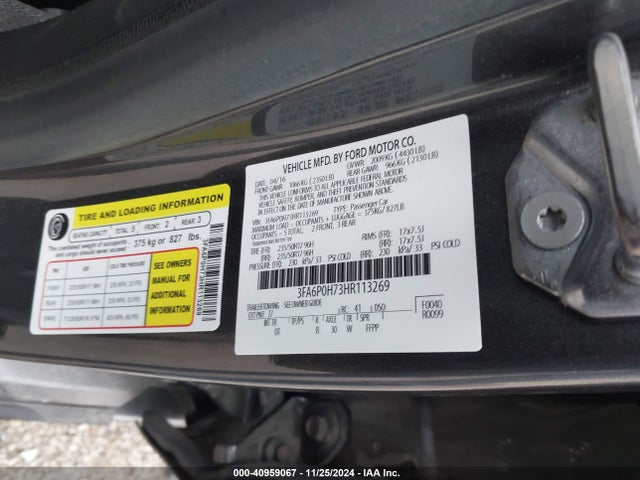 Ford FUSION SE 2017 3FA6P0H73HR113269 Image 9