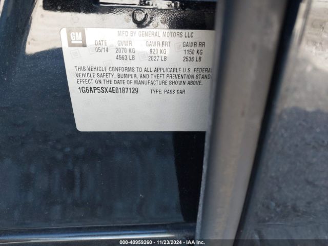 1G6AP5SX4E0187129 Cadillac Cts Standard