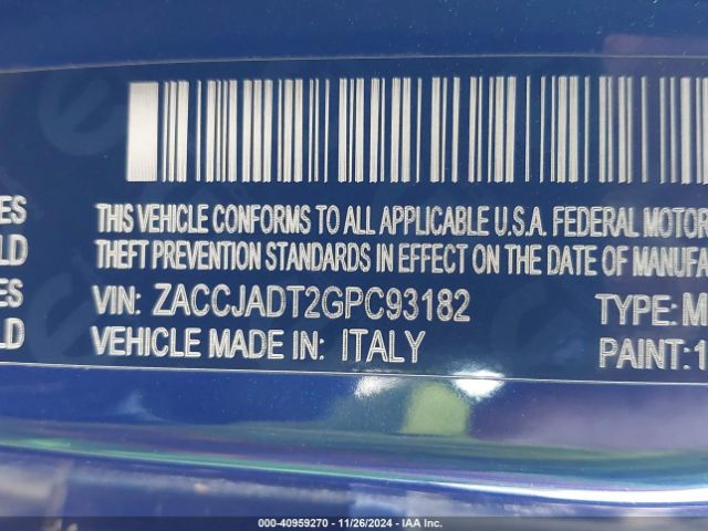 ZACCJADT2GPC93182 Jeep Renegade Limited