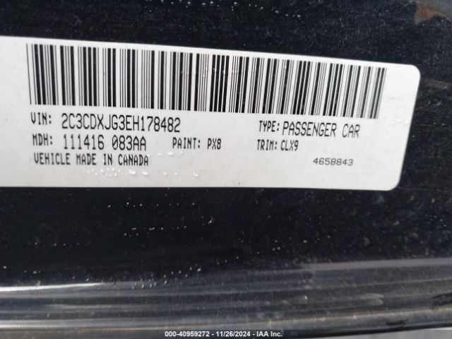 2C3CDXJG3EH178482 Dodge Charger Sxt Plus