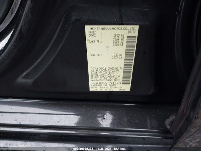 Nissan Altima 2.5 Sl 2015 1N4AL3AP3FN353245 Image 9