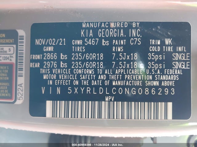 KIA Sorento X-line S 2022 5XYRLDLC0NG086293 Image 9