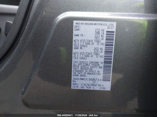 5N1DL0MM3JC508724 Infiniti QX60
