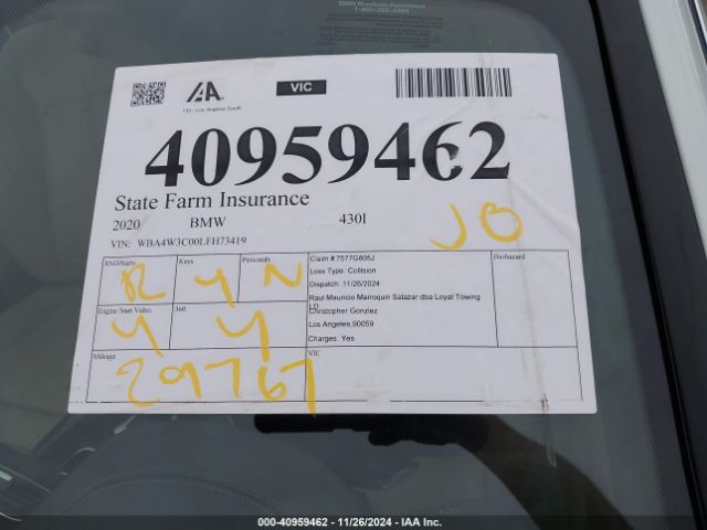 WBA4W3C00LFH73419 BMW 430I
