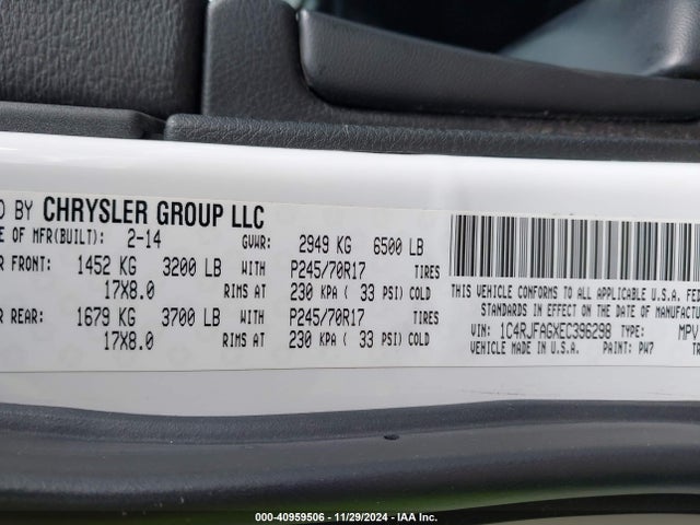 1C4RJFAGXEC396298 Jeep Grand Cherokee Laredo