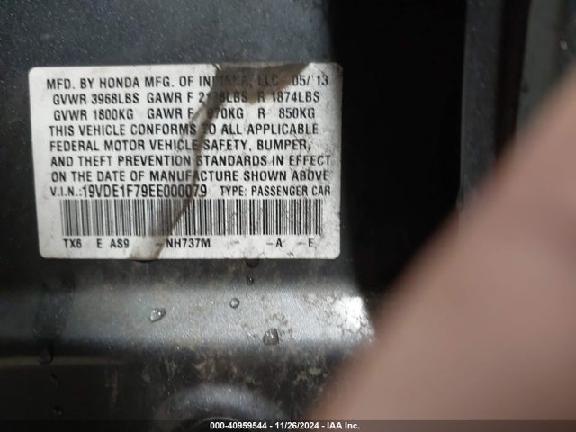 19VDE1F79EE000079 Acura Ilx 2.0l