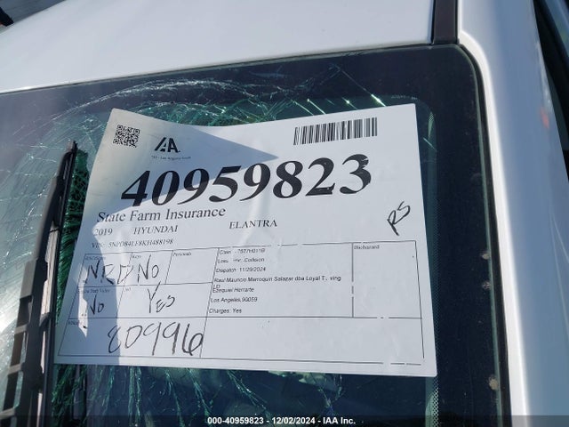 Hyundai ELANTRA SEL 2019 5NPD84LF8KH488198 Image 17