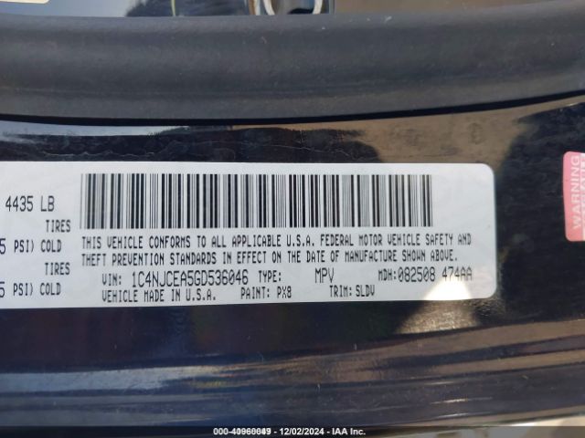1C4NJCEA5GD536046 Jeep Compass High Altitude Edition