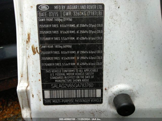 SALAG2V65GA783760 Land Rover LR4