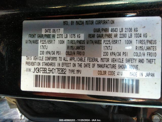 JM3KFBBL5H0176362 Mazda CX-5 SPORT