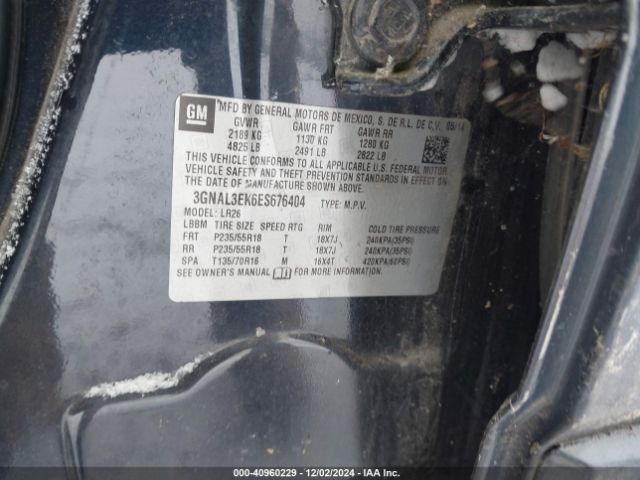 3GNAL3EK6ES676404 Chevrolet Captiva Sport Lt