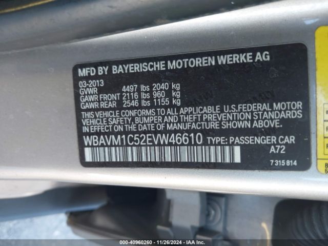 WBAVM1C52EVW46610 BMW X1 Sdrive28i