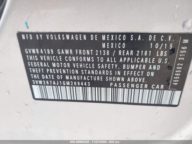 3VW267AJ1GM269443 Volkswagen Jetta 1.4t S