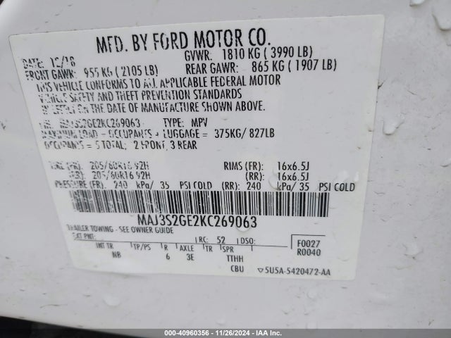 Ford Ecosport Se 2019 MAJ3S2GE2KC269063 Image 9