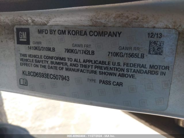 KL8CD6S93EC507943 Chevrolet Spark 1lt Auto