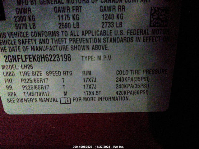 Chevrolet EQUINOX LT 2017 2GNFLFEK8H6223198 Image 9