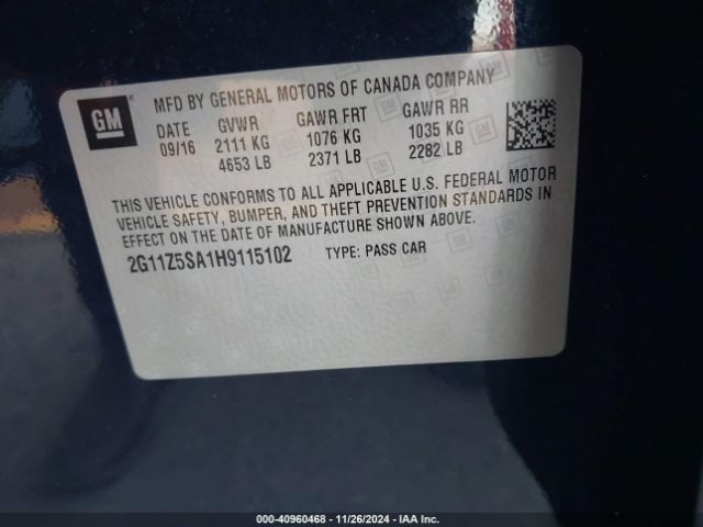 2G11Z5SA1H9115102 Chevrolet IMPALA LS