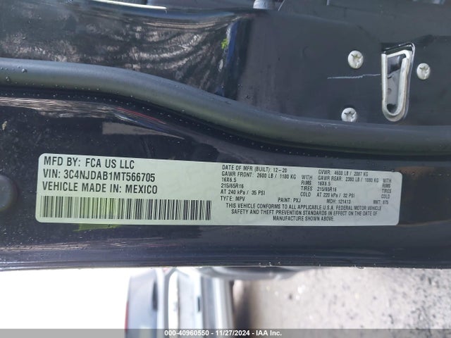 3C4NJDAB1MT566705 Jeep Compass Sport 4x4