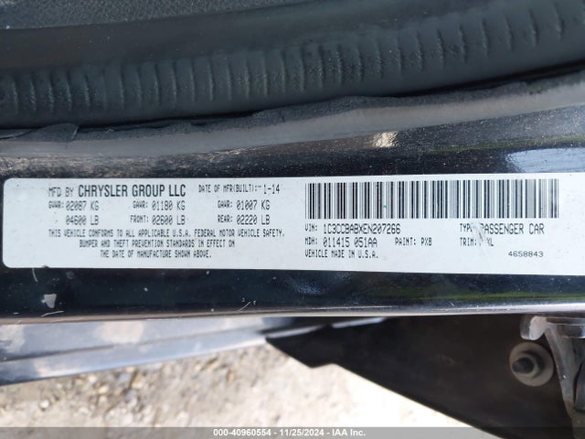 Chrysler 200 LX 2014 1C3CCBABXEN207266 Image 9