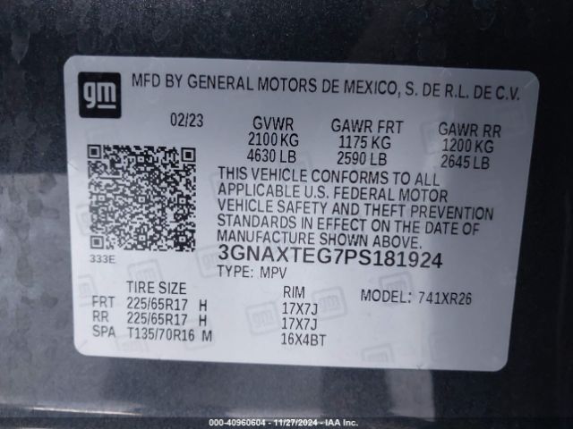 3GNAXTEG7PS181924 Chevrolet Equinox Awd 2fl