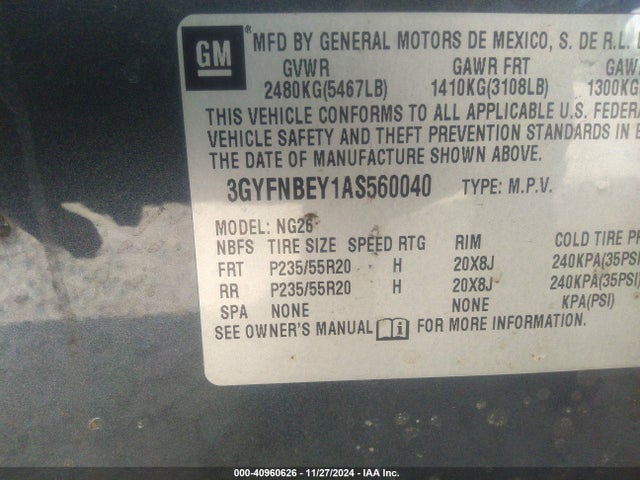 2010 CADILLAC SRX 3GYFNBEY1AS560040 Photo 8