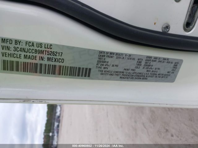 3C4NJCCB9MT526217 Jeep Compass Limited Fwd
