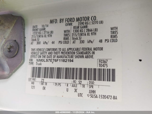 Ford Transit Connect Xl 2015 NM0LS7E76F1182194 Image 9