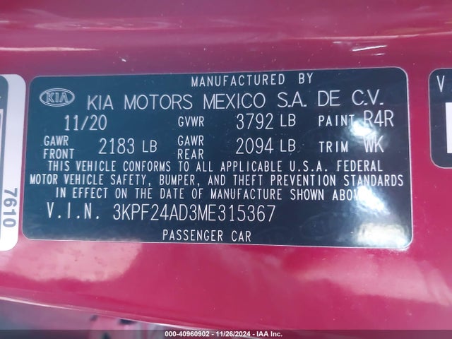 KIA Forte Lxs 2021 3KPF24AD3ME315367 Image 9