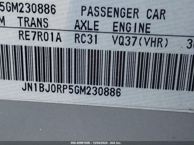 JN1BJ0RP5GM230886 Infiniti QX50