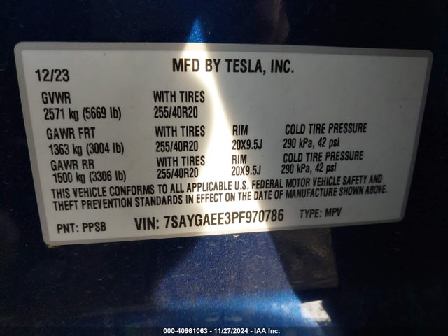 2023 TESLA MODEL Y 7SAYGAEE3PF970786 Photo 8