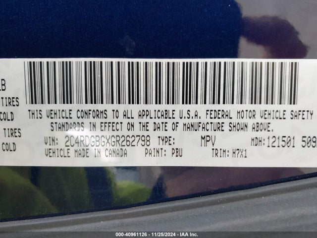 Dodge Grand Caravan Se 2016 2C4RDGBGXGR262798 Image 9