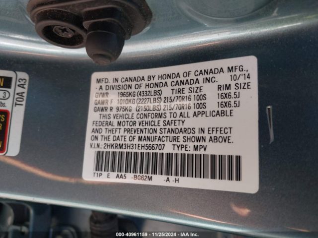 2HKRM3H31EH566707 Honda CR-V LX