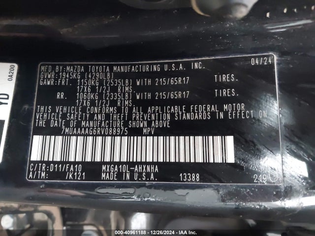 7MUAAAAG6RV088975 Toyota Corolla Cross L