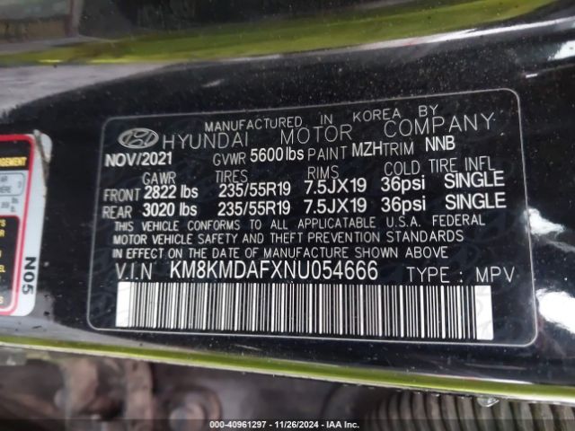 KM8KMDAFXNU054666 Hyundai IONIQ 5 SE