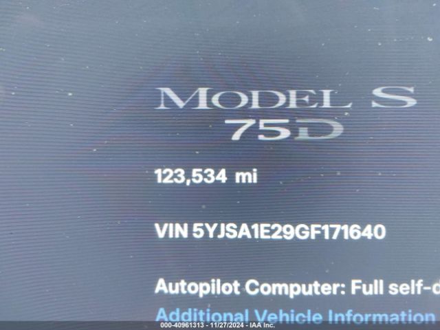 5YJSA1E29GF171640 Tesla Model S 60d/70d/75d/85d/90d