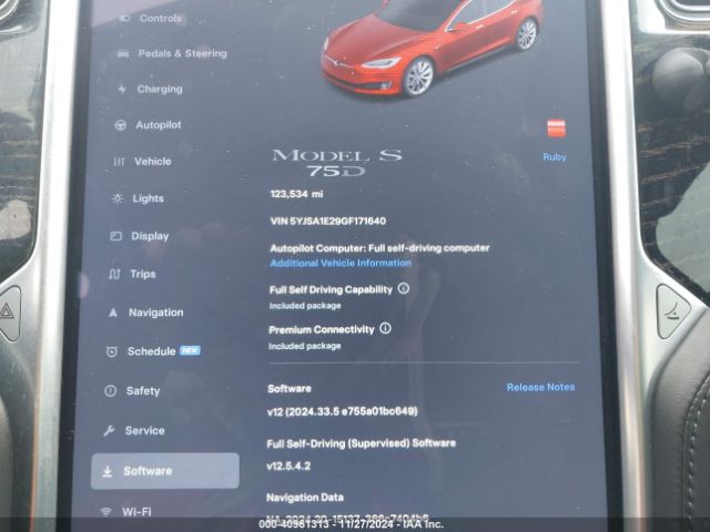 5YJSA1E29GF171640 Tesla Model S 60d/70d/75d/85d/90d