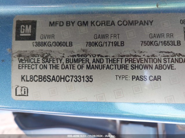 Chevrolet Spark Ls Cvt 2017 KL8CB6SA0HC733135 Image 9
