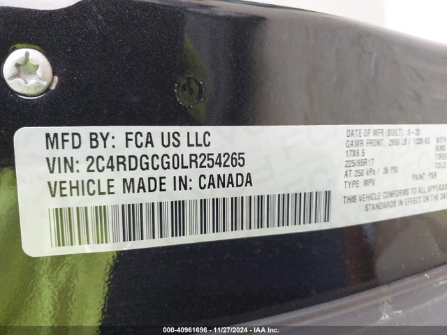 Dodge Grand Caravan Sxt 2020 2C4RDGCG0LR254265 Image 9