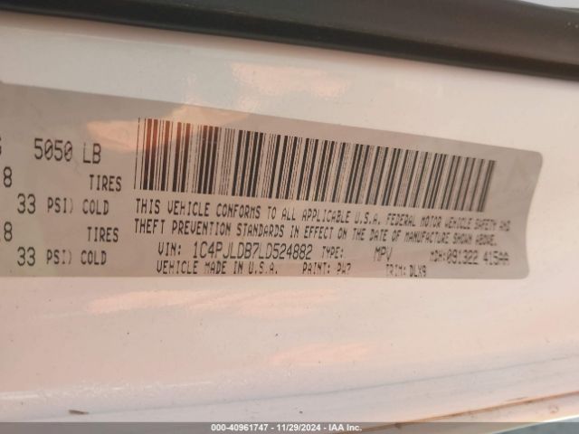 1C4PJLDB7LD524882 Jeep Cherokee Limited Fwd