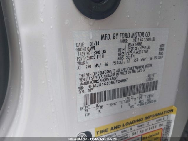 1FMJU1K50EEF24987 Ford Expedition Limited