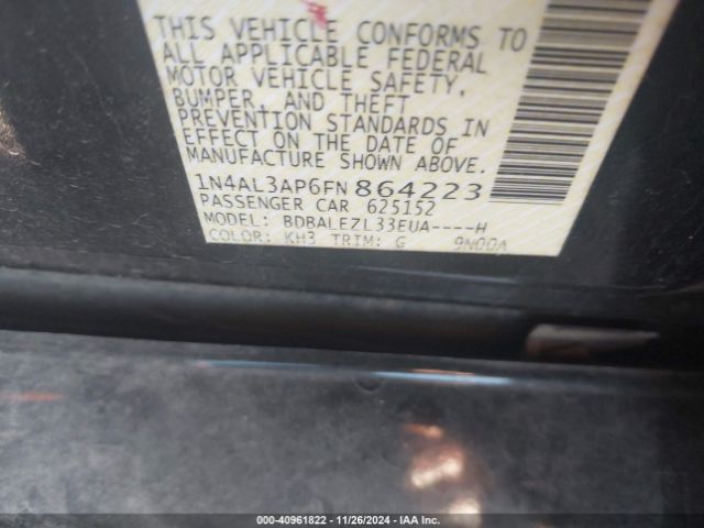 1N4AL3AP6FN864223 Nissan Altima 2.5 S