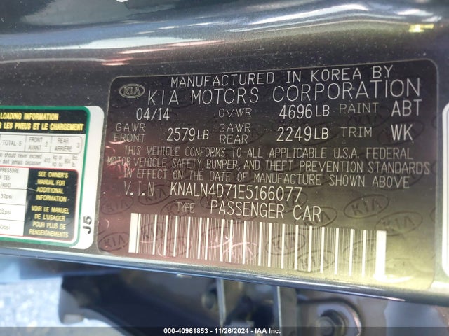 KIA Cadenza Premium 2014 KNALN4D71E5166077 Image 9