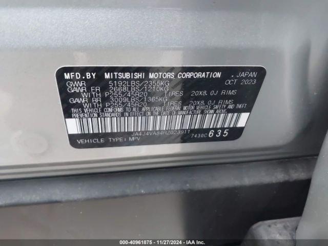 2024 MITSUBISHI OUTLANDER JA4J4VA84RZ023911 Photo 8