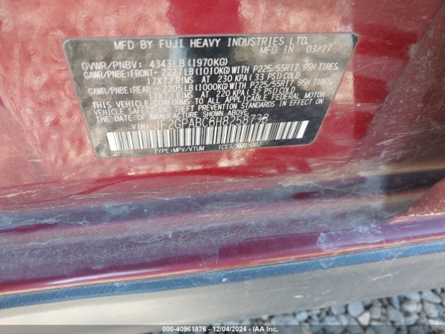 JF2GPABC6H8258738 Subaru Crosstrek 2.0i Premium